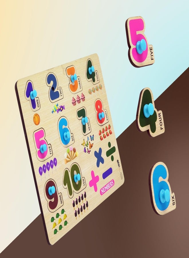 Lefan Wooden Learning Educational Board for Kids, Puzzle Toys for 2 Years Old Boys & Girls (Alphabets, Numbers & Shapes) (ABC, Numbers & Shape) - Image 5